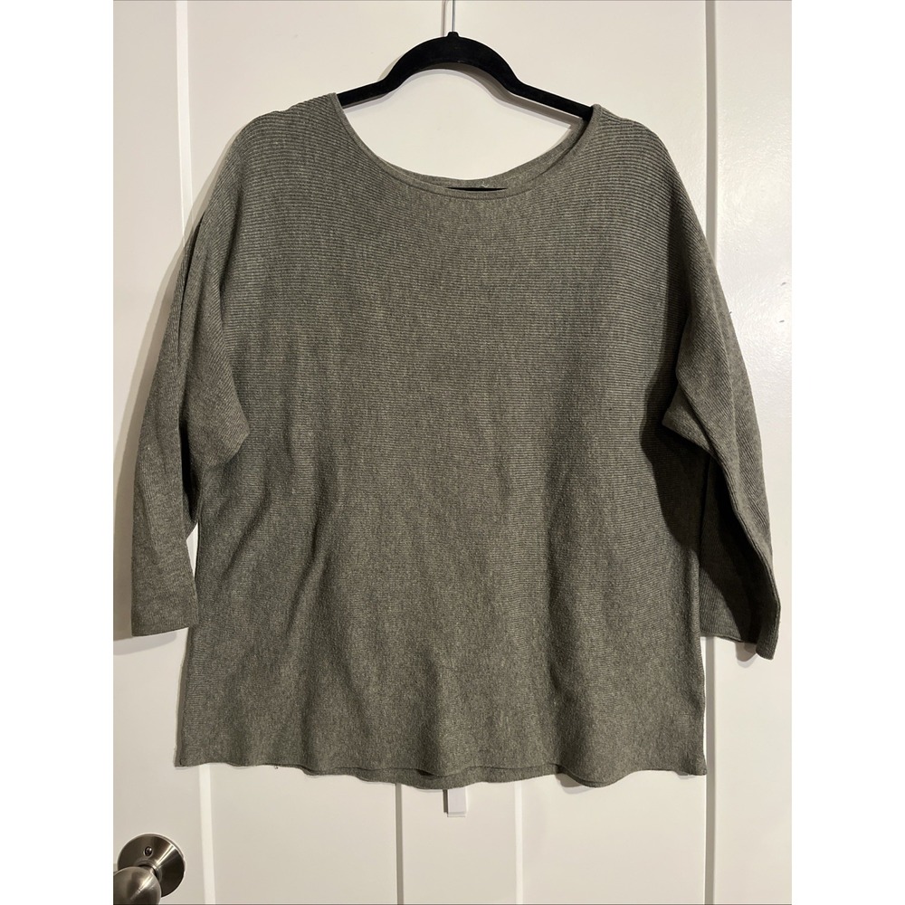 Unbranded Women's Ribbed Knit Light Sweater Green Size Medium
